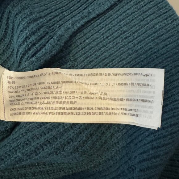 Abercrombie & Fitch Ribbed Dark Teal Cardigan Sweater Size M - Picture 8 of 8